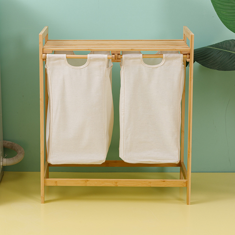 Rianpesn Panier à Linge En Maille - Panier à Linge Pliable Avec Séparateu Et Compartiment - Poubelle D'organisation De Buanderie Peu Encombrante Pour Dortoir Universitaire, Chambre à Coucher, Salon