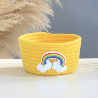 Panier de rangement pour bébé tissé en corde motif animal