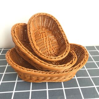 Panier à Pain Rotin Gris Cœur - Rangement Cuisine, Salon - 27x25,5x7cm - Déco Maison Cadeau