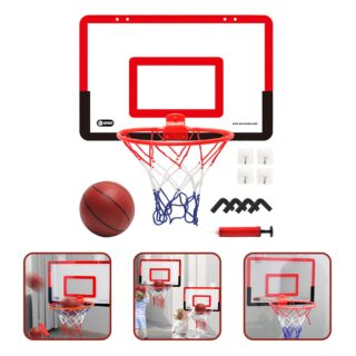 panier de basket murale rouge avec un ballon