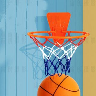 panier de basket mural accrocher sur un mur bleu