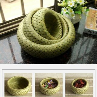 Panier tressé en bambou façon corbeille