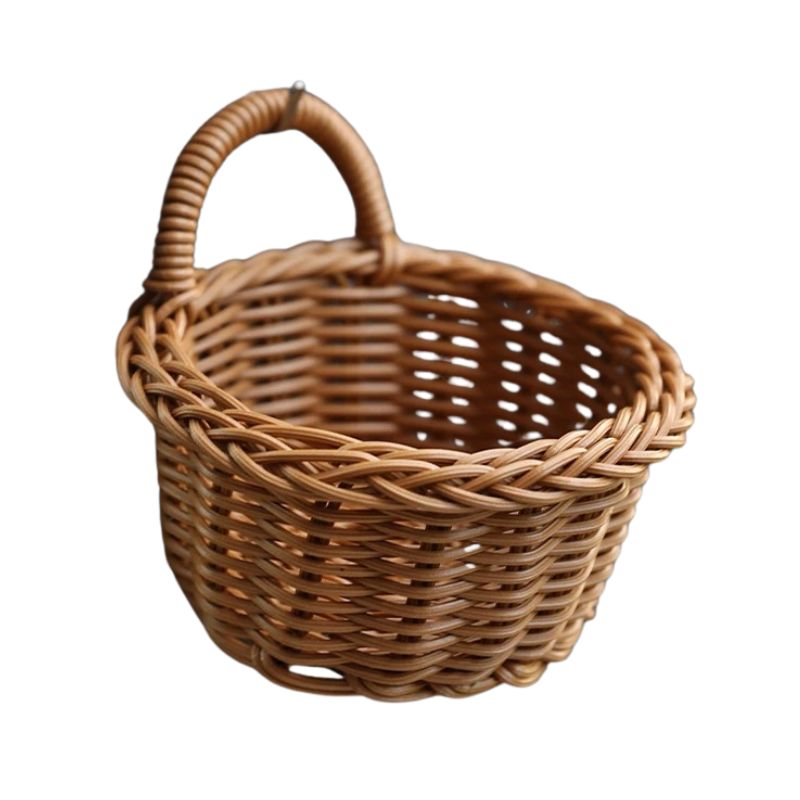 2 Paniers Suspendus En Coton Tressé - 16x18 Cm Avec Crochet - Pour Rangement Murale Salle De Bain, Chambre, Cuisine